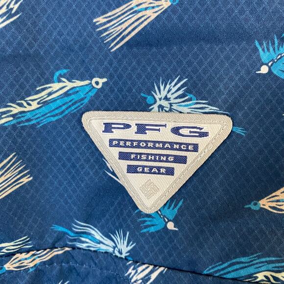 Columbia PFG Mens Fishing Super Slack Tide Camp Shirt 3XT Blue Lure Print NWT - Picture 6 of 12